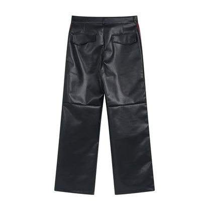 New-RHUDE Embroidered leather pants