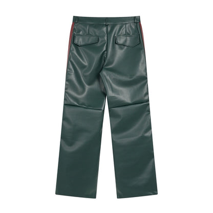 New-RHUDE Embroidered leather pants