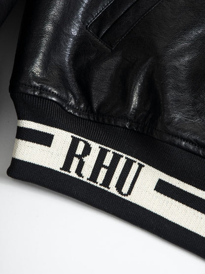 New-RHUDE Leather baseball jacket