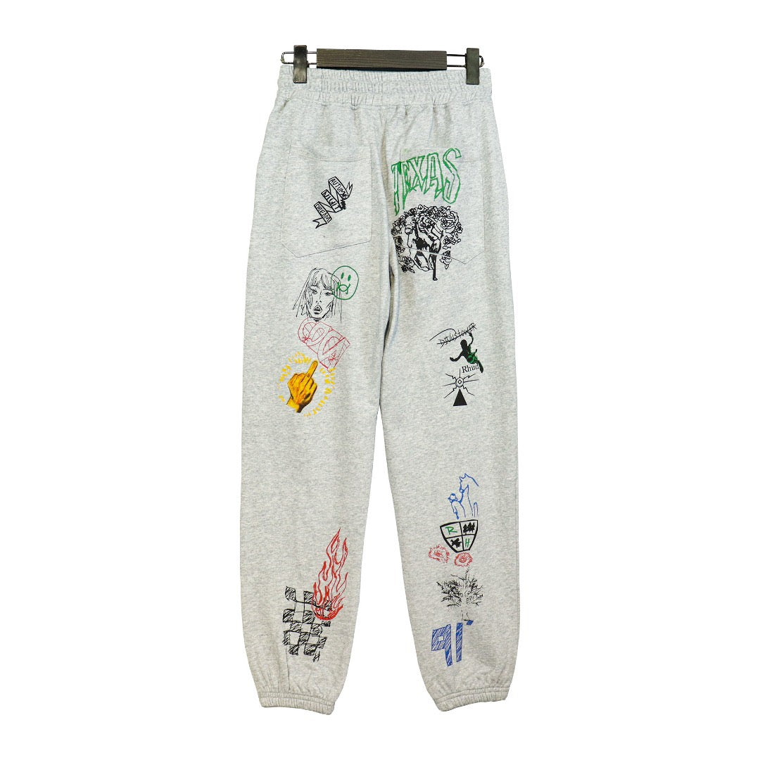 New-RHUDE Cartoon graffiti sweatpants