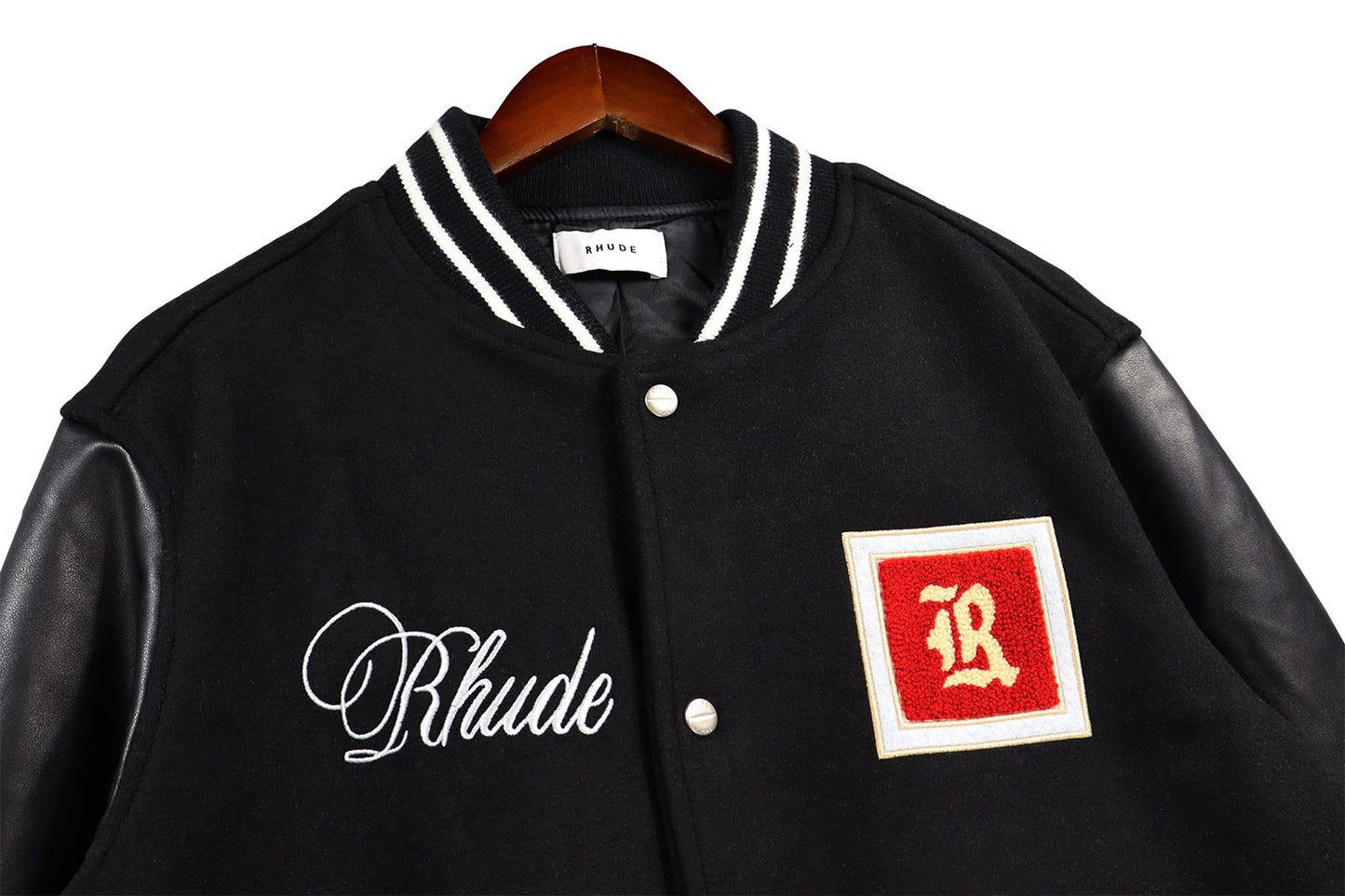 New-RHUDE Woolen leather coat