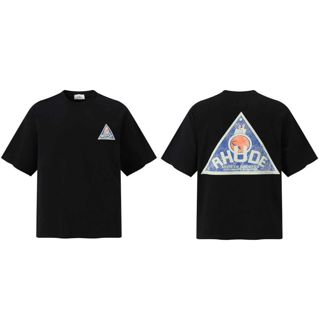 New-RHUDE Retro triangle logo T-shirt