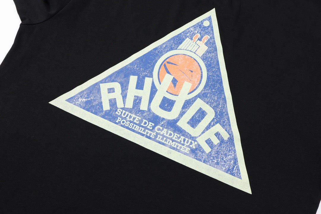 New-RHUDE Retro triangle logo T-shirt