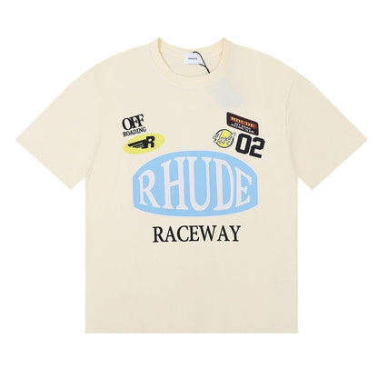 New-RHUDE Slogan badge logo T-shirt