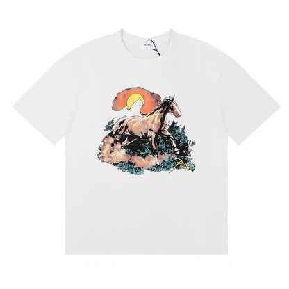 New-RHUDE Wild Horse Sunset Print T-shirt