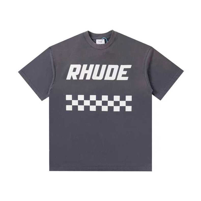 New-RHUDE Retro old slogan logo T-shirt