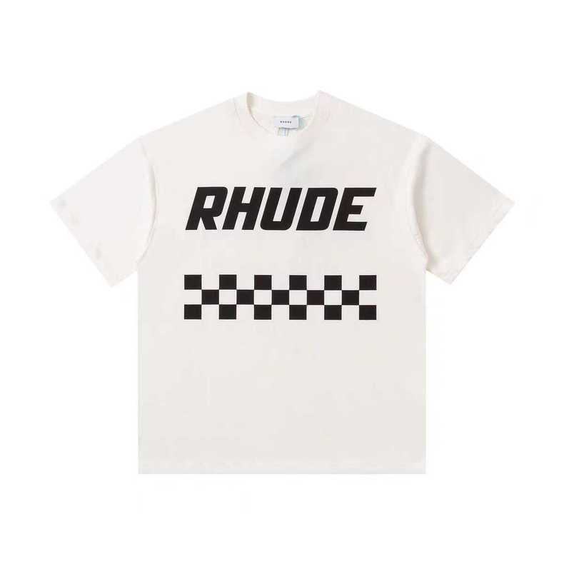 New-RHUDE Retro old slogan logo T-shirt