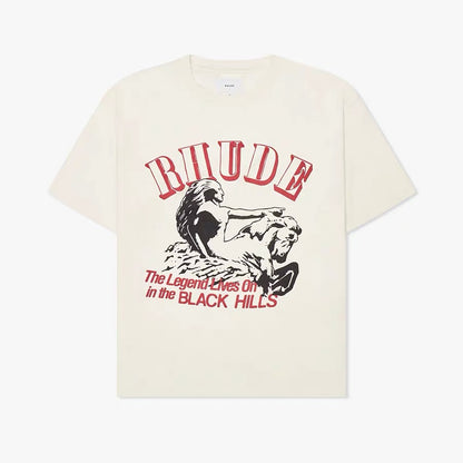 New-RHUDE Retro slogan logo print T-shirt