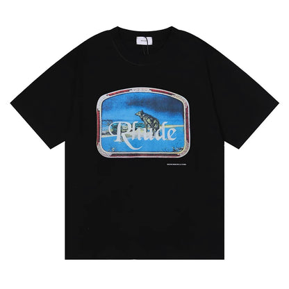 New-RHUDE LONE WOLD print T-shirt