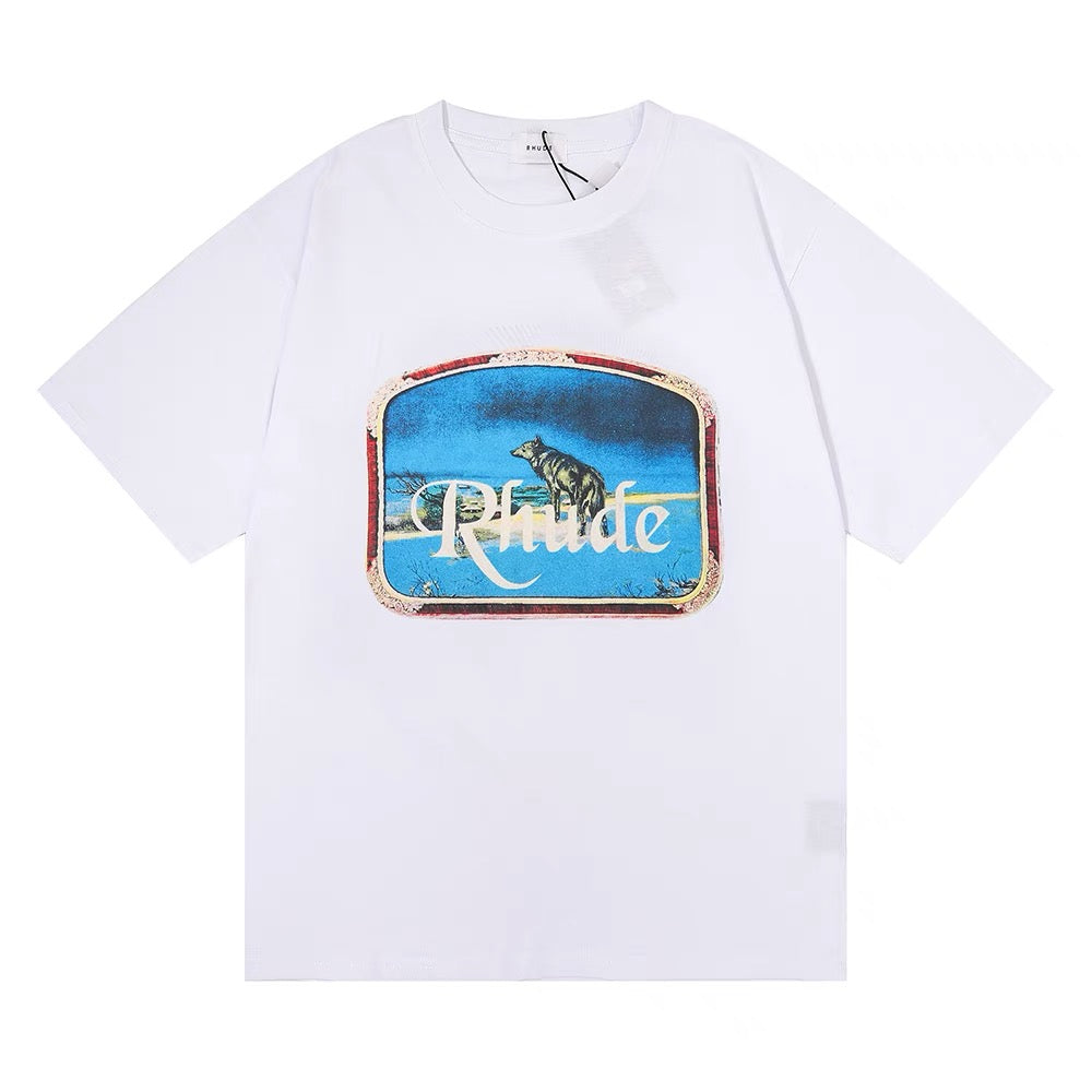 New-RHUDE LONE WOLD print T-shirt