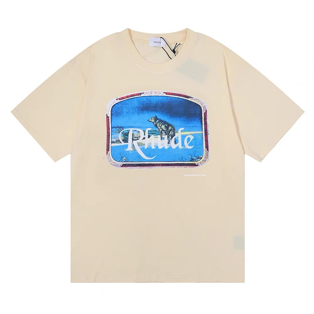 New-RHUDE LONE WOLD print T-shirt