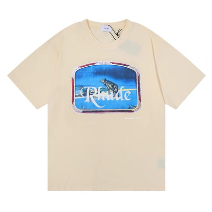 New-RHUDE LONE WOLD print T-shirt