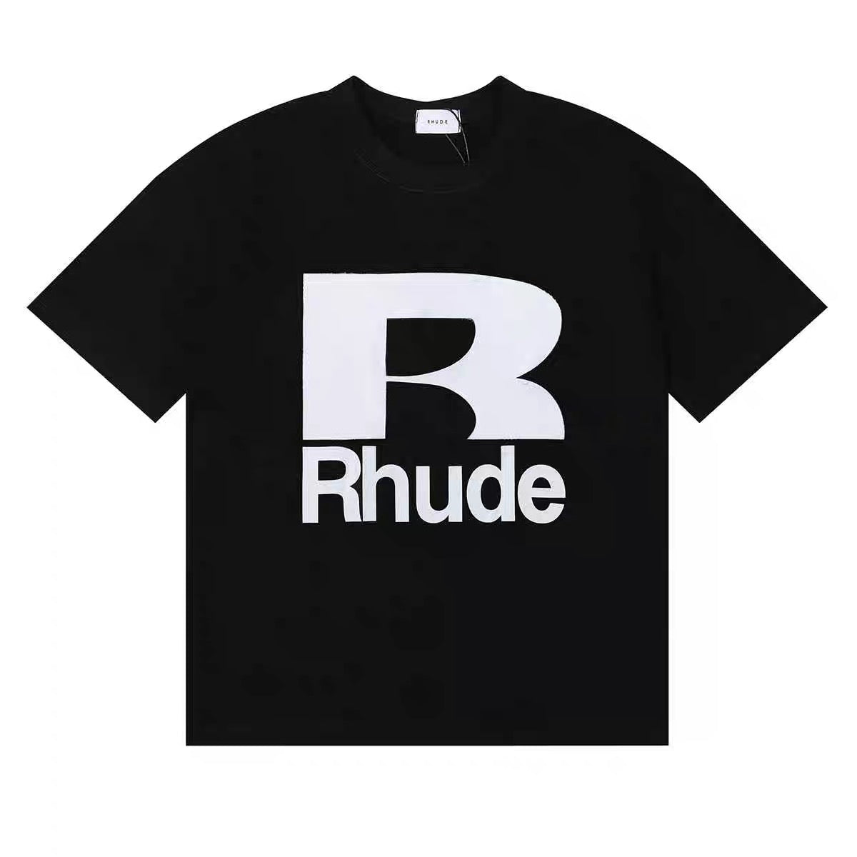 New-RHUDE Solid color printing T-shirt