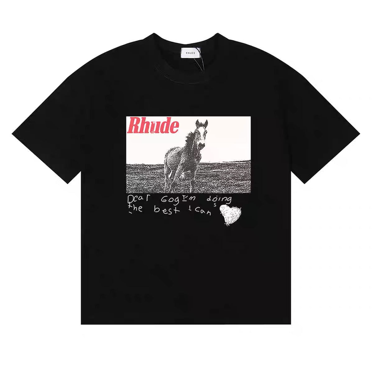 New-RHUDE Horse Print T-shirt