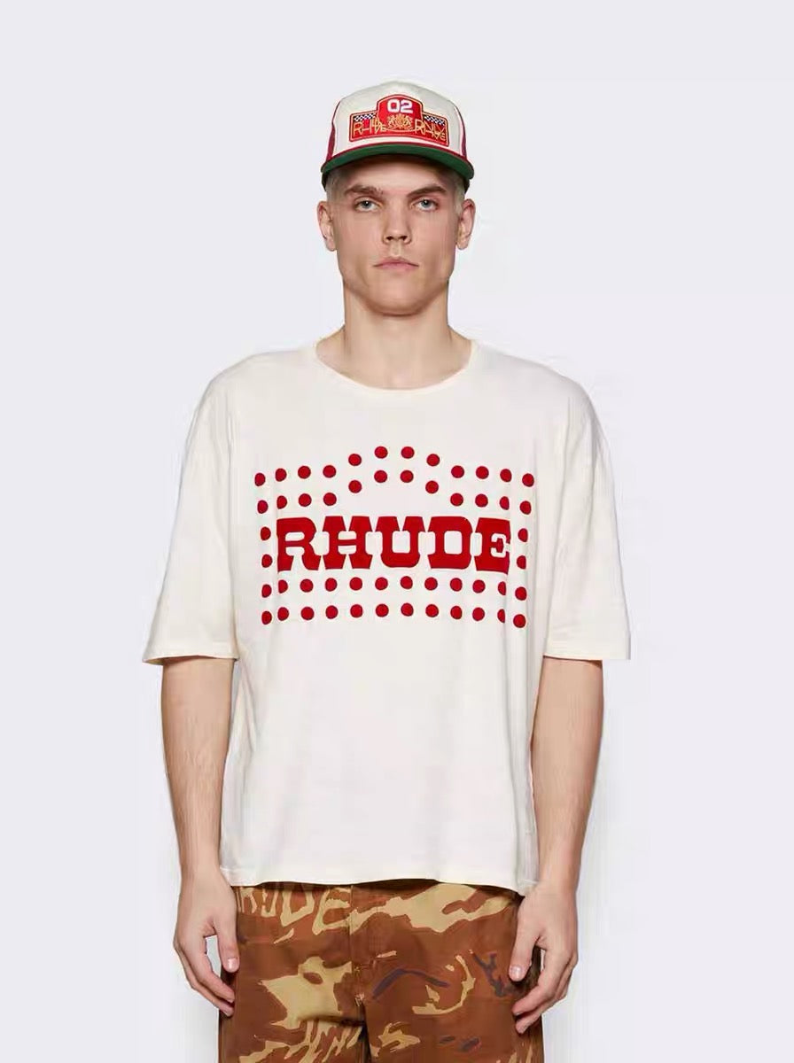 New-RHUDE Polka dot print T-shirt