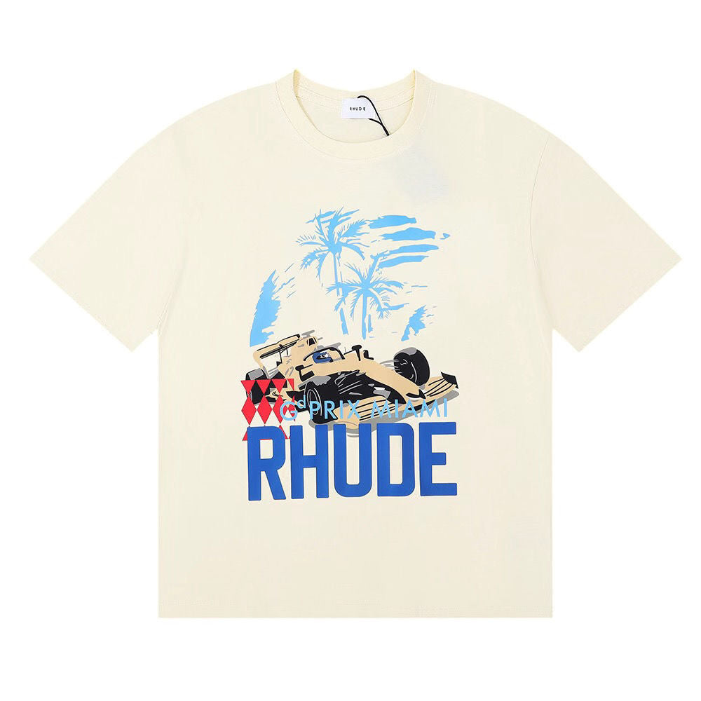 New-RHUDECoconut Tree Print T-shirt