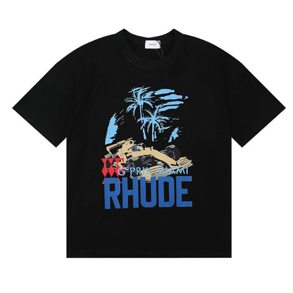 New-RHUDECoconut Tree Print T-shirt