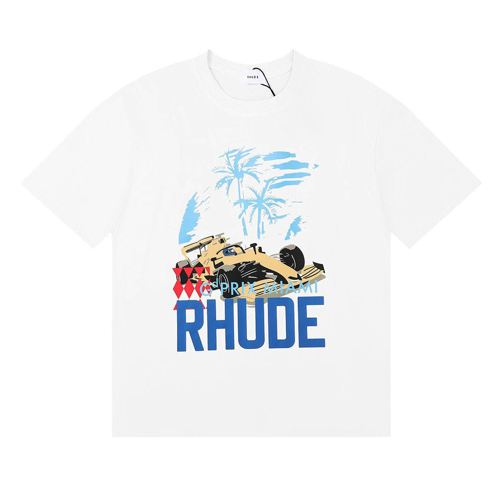 New-RHUDECoconut Tree Print T-shirt