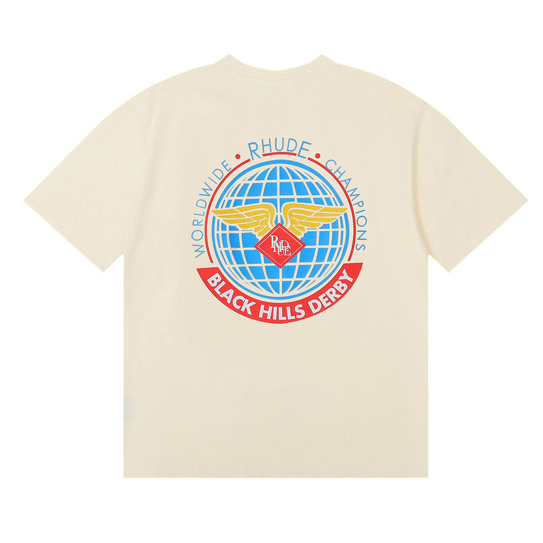 New-RHUDE Spring Summer Retro Logo T-shirt