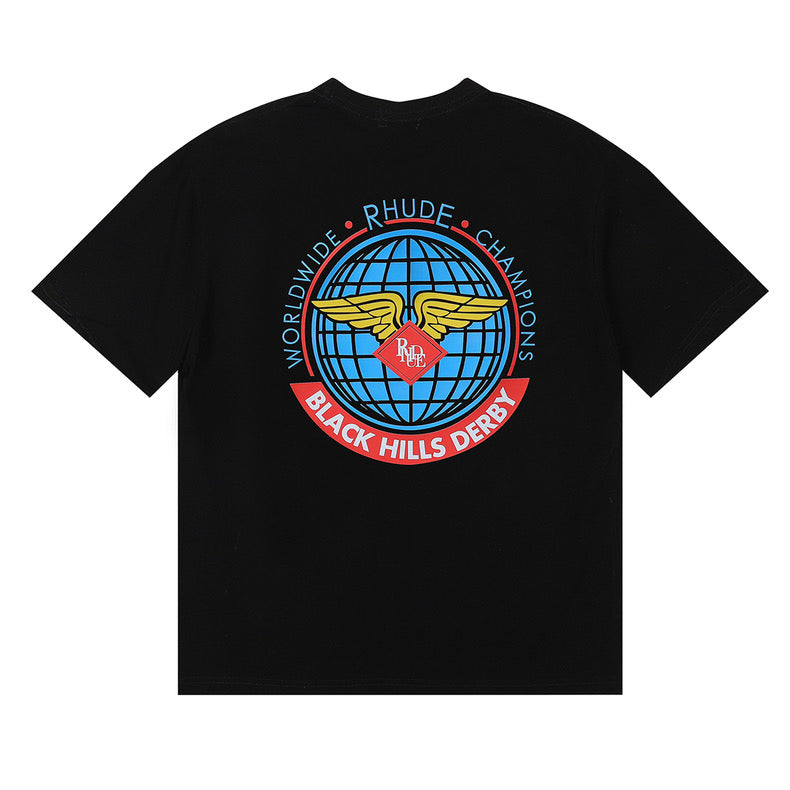 New-RHUDE Spring Summer Retro Logo T-shirt