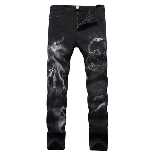 New-PHILIPP skull print jeans