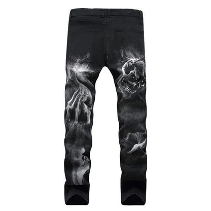 New-PHILIPP skull print jeans