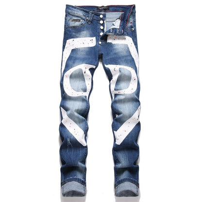 New-PHILIPP Lettering print jeans