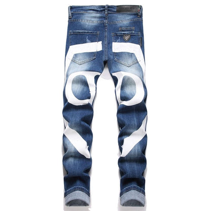 New-PHILIPP Lettering print jeans