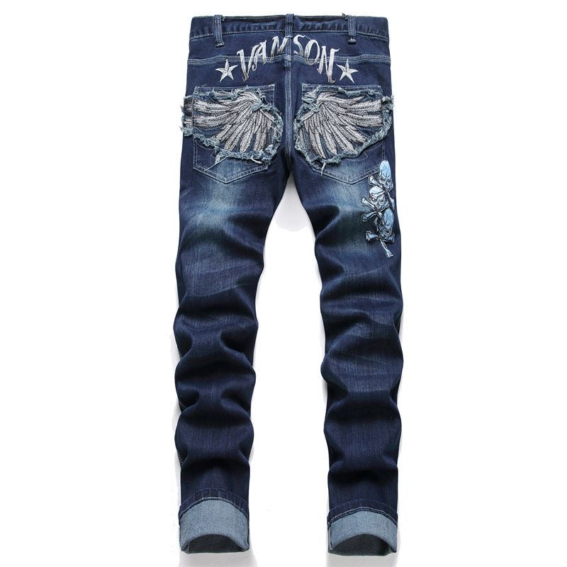 New-PHILIPP embroidered jeans