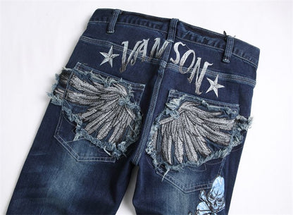 New-PHILIPP embroidered jeans