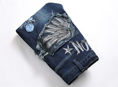 New-PHILIPP embroidered jeans