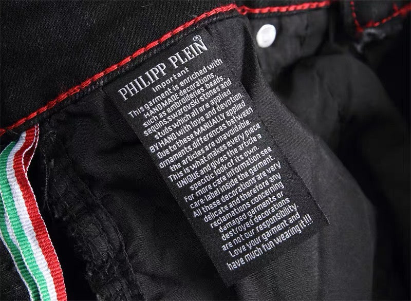 New-PHILIPP Tiger patch jeans