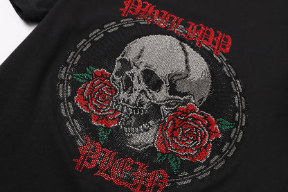 New-PHILIPP Skull Rose Diamond T-shirt