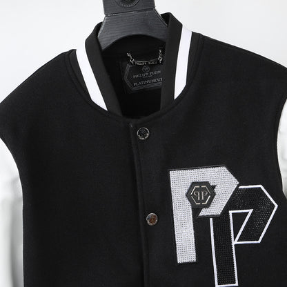 New-PHILIPP Leather Baseball Jacket