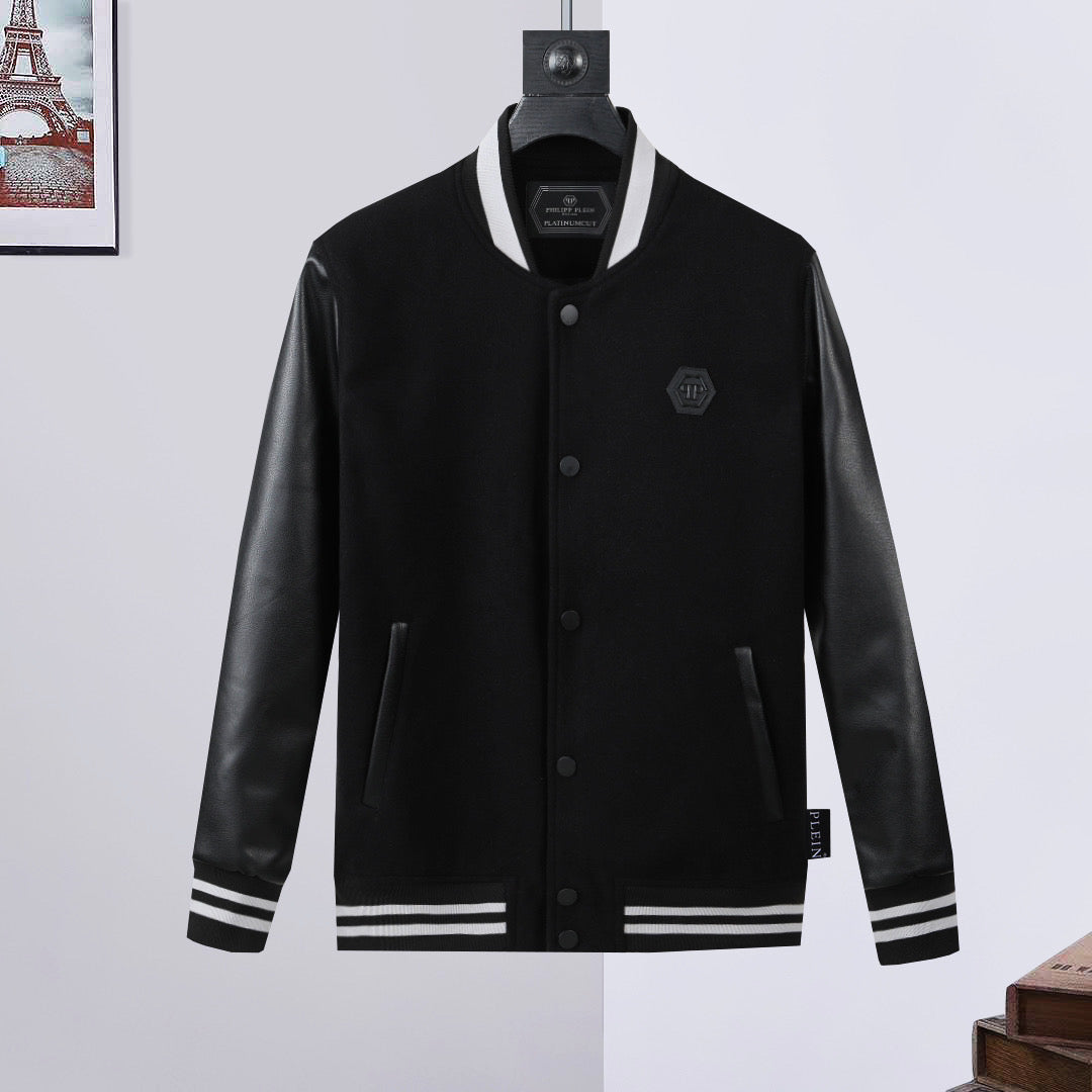 New-PHILIPP Leather Baseball Jacket